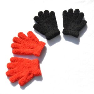 Kids Girls Boy Fashion Winter Warm Children's Antifreeze Plus Fleece Thickened Half Fleece Knitted Gloves