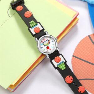 Kids 3d Embossed Basketball Pattern Sports Watch