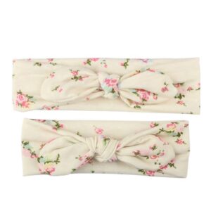 2 Pcs Mom Daughter Floral Print Bowknot Headband