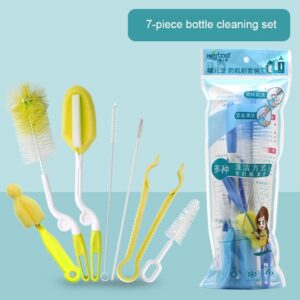 7pcs/set Kids Solid Color Bottle Cleaning Kit