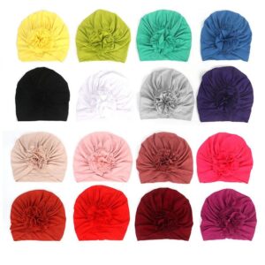 Pure Color Pleated Flower Styling Kids Hair Accessories