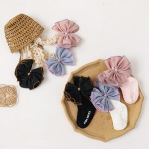Baby Cute Fashion Hairband Seersucker Bow Socks Set