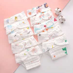 Baby Cotton Washable Cartoon Pattern Diapers 5pcs/Set