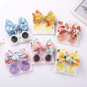 Kids Casual Fashion Slender Hairband Flower-Shaped Solid Color Sunglasses Set