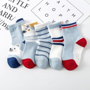 Kids Cute Polar Bear Animal Socks 5 Pairs/Pack