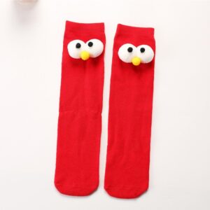 Kids Fashion Big Eyes Cute Straight Tube Breathable Socks