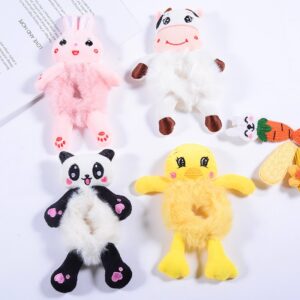 Kids Girl Plush Elastic Band Cute Teddy Bear Frog Cat Rabbit Animal Hair Accessory
