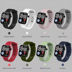Children's Football Pattern Led Waterproof Clock Electronic Watch