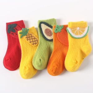Kids Cute Cartoon Fruit Pattern Knitted Breathable Comfortable Socks