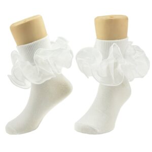 Kids Girls Basic Lace Spliced Breathable Elasticity Socks