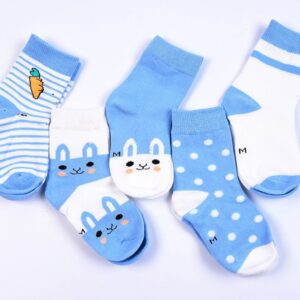 5pairs/set Kids Cute Cartoon Breathable Elasticity Socks