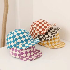 Kids Casual Plaid Adjustable Baseball Cap