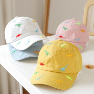 New Kids Cute Cartoon Dinosaur Embroidery Adjustable Beach Baseball Cap