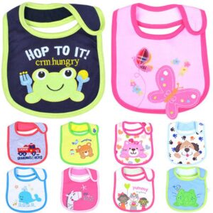 Kids Cute Cartoon Pattern Cotton Three-layer Waterproof Bib Saliva Towel