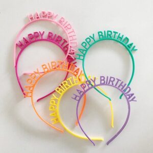 Kids Simple Solid Color Birthday Letters Plastic Hair Hoop