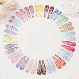 Kids Cute Color Flower Painted Water Drop Candy Color Hairpin Hair Accessory