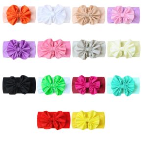Baby Soft Wide-brimmed Nylon Solid Color Bow Headband
