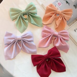 Girls Sweet Solid Color Big Bow Design Hairpin