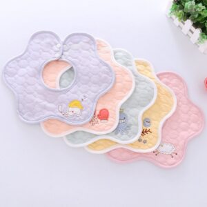 Baby Simple Cartoon Pattern Petal Bib