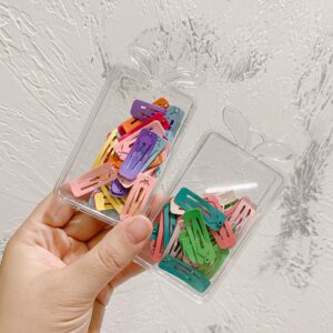 30pieces/set Kids Cute Candy Color Square Teardrop Colorful Hair Clip