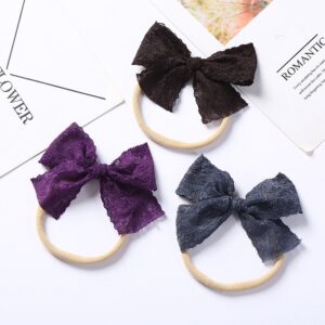 Girls Sweet Soft Lace Bowknot Baby Hairband