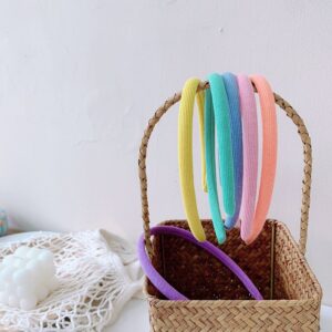 Girls Simple Rainbow Color Knitted Fabric Headband