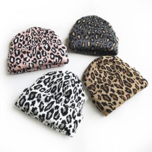 Kids Autumn/Winter Vintage Leopard Printed Knitted Hat