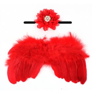 Girls Cute Feathered Wings And Hair Accessories Two-piece Set