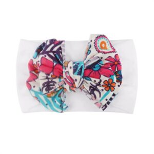 Girls Simple Flower Printed Bow Hair Accessories