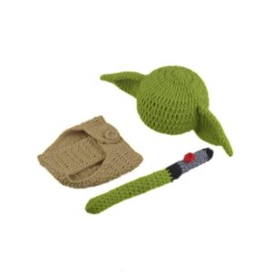 Kids Creative Big Ears Decorated Knitted Hat And Shorts With Pillow Set