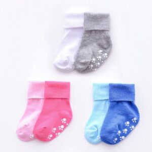 Kids Simple Foot Pattern Non-slip Cotton Socks