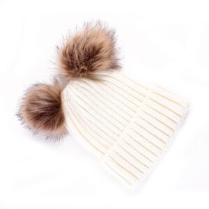 Kids Simple Double Pompom Knitted Hat