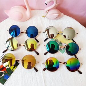 Kids Retro Round Lens Metal Frame Sunglasses