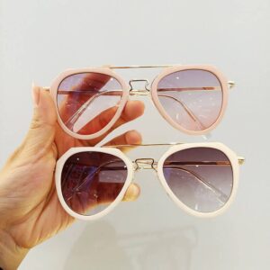 Kids Casual Large Frame Metal Bridge Sunglasses