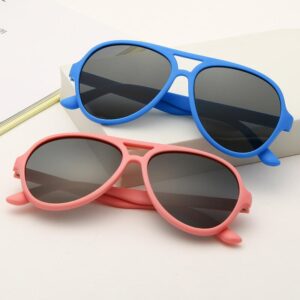 Kids Casual Big Frame Hollow Bridge Sunglasses