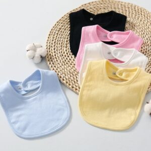 Baby Cotton Solid Color Double Layer Bib