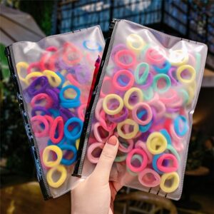 100PCS Kids Basic Solid Color Nylon Elastic Hair Band