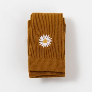 Children Daisy Decoration Vertical Striped Pantyhoses