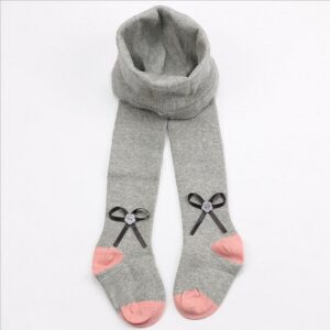 Autumn And Winter Bow Decoration Contrast Color Pantyhoses