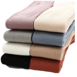 Girl Warm Thickened Solid Color Vertical Stripe Pantyhose