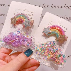 Kids Glitter Rainbow Duckbill Clip