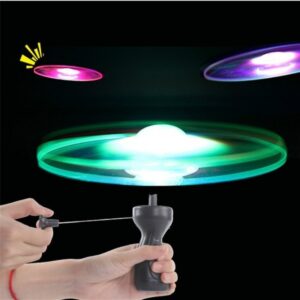 Funny Pull Line Spinning Luminous Flying Outdoor Kids Toys