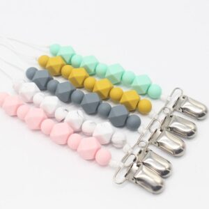 Baby Silicone Alloy Clip Safety Pacifier Chains