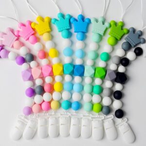 Baby Candy Color Polygon Silicone Anti-Drop Pacifier Chains