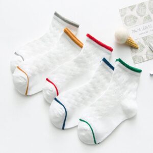 Kids Simple Double Stripe Breathable Mesh Ocks Set