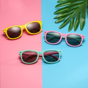 Kids Retro Color Blocking Sunglasses