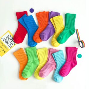 Kids Fashion Solid Color Breathable Soft Cotton Socks