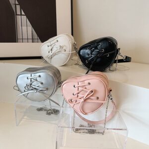 Children's Fashion Solid Color Strap Heart Shaped Crossbody Bag