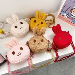 Kids Cute Cartoon Bunny Plush Crossbody Bag