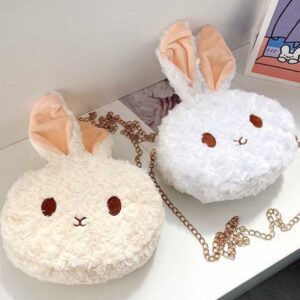 Kids Cute Cartoon Bunny Plush Crossbody Bag